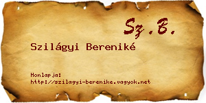 Szilágyi Bereniké névjegykártya